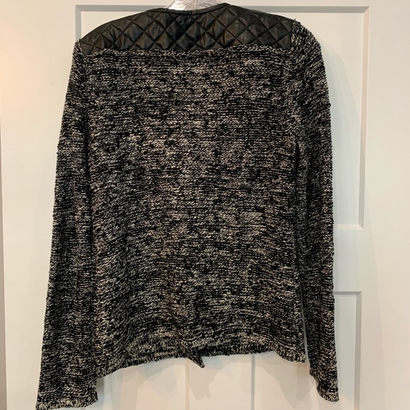 Ann Taylor Black & White Sweater Moto Jacket - Picture 6 of 6